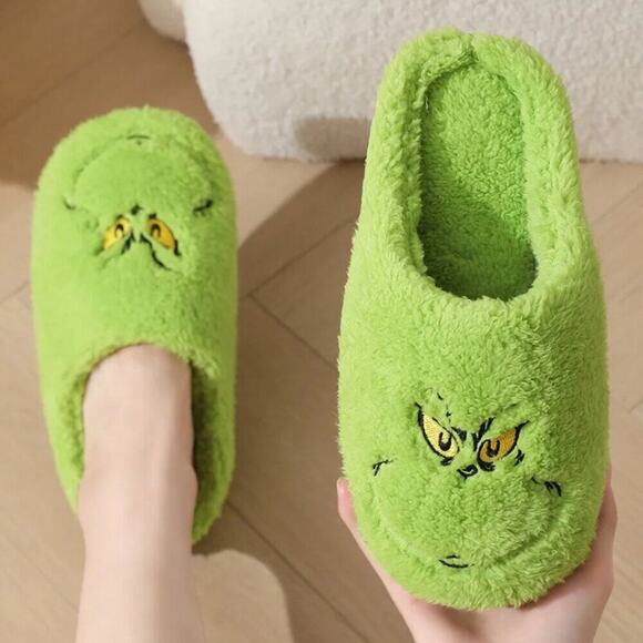 2/$30 NEW Christmas Grinch Slippers - Picture 1 of 7